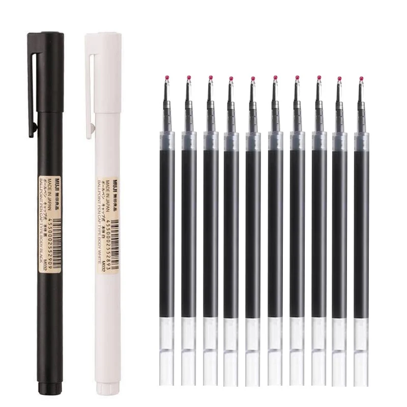 Penna gel nera/bianca da 0,5 m - Muji Stationery Gel Pen recensione e prezzo